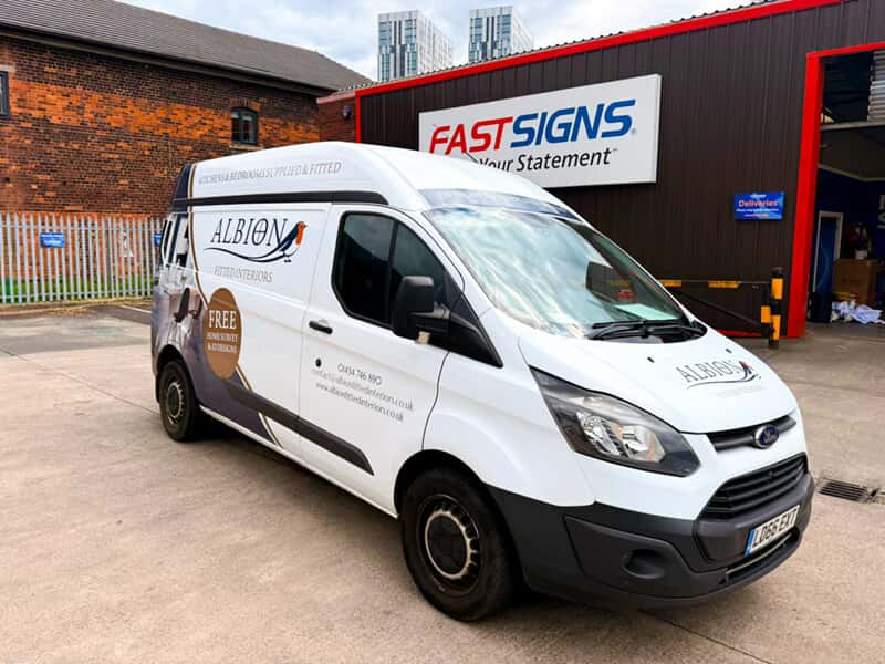 An image of the Albion Fitted Interiors vehicle wrap.